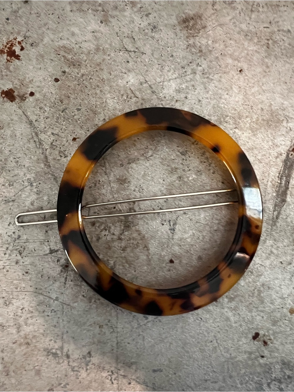 Tortoiseshell MACHETE Round Hair Clip & Neutral Barrette Set - Picture 4 of 10